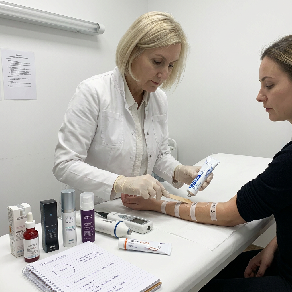 Dr. Sarah Elspeth Vane reviewing retinoid products